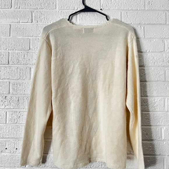 Cream Floral Embroidered Sweater - Picture 2 of 10